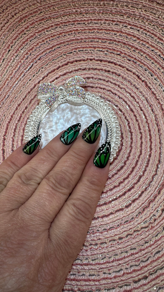 Emerald Midnight Butterfly Press-On Nails