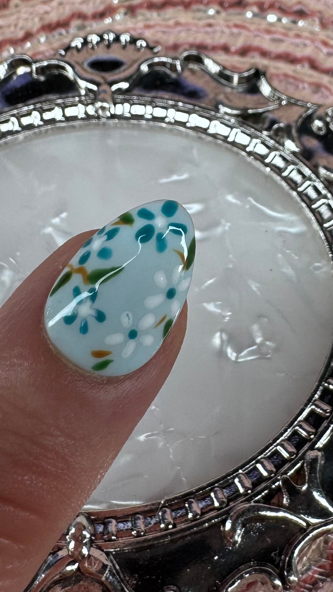 Blue Meadow Bloom Press-On Nails