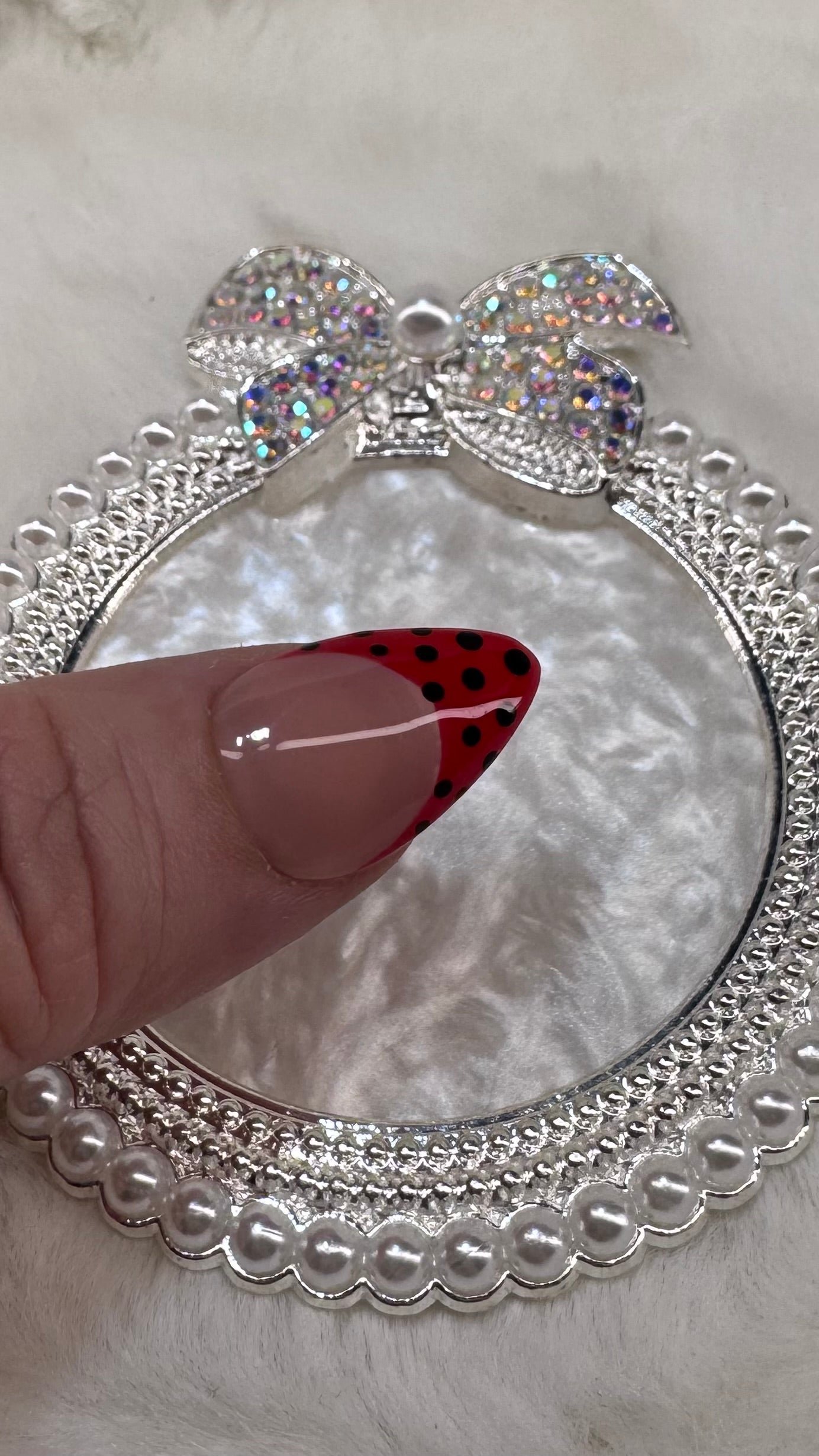 Ladybug Garden French Tip Press-On Nails