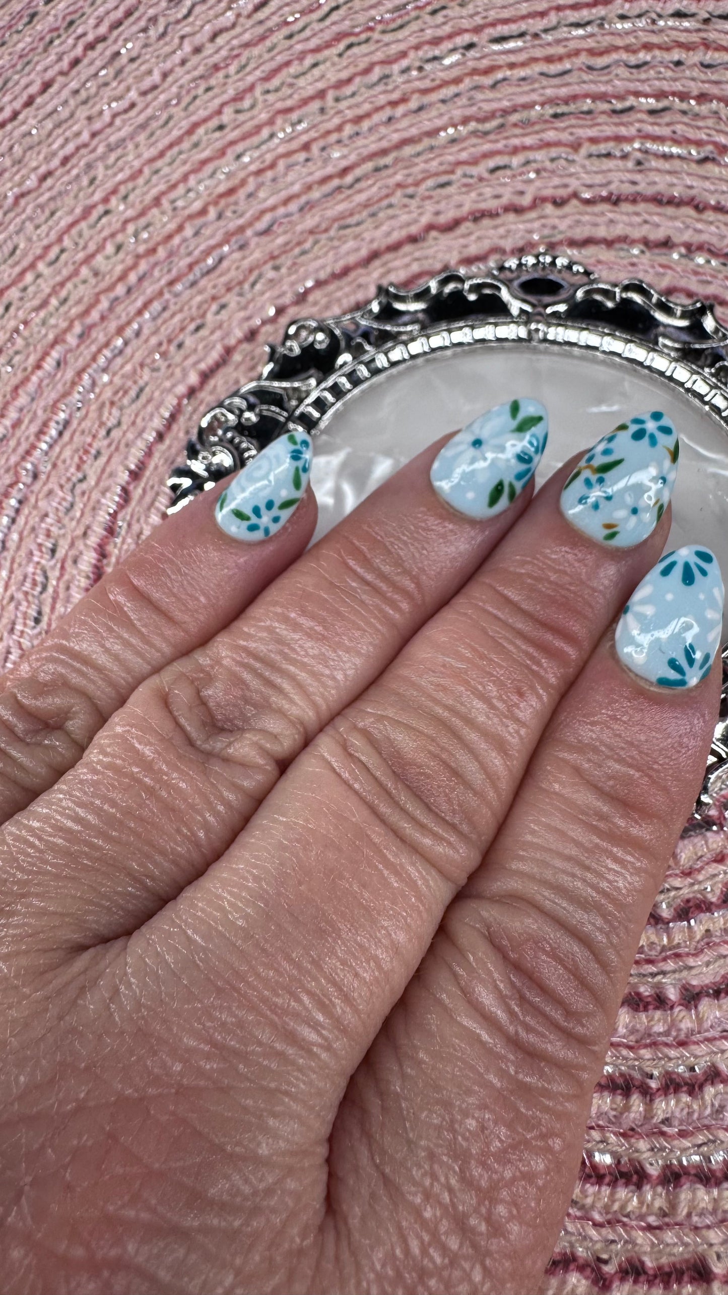 Blue Meadow Bloom Press-On Nails