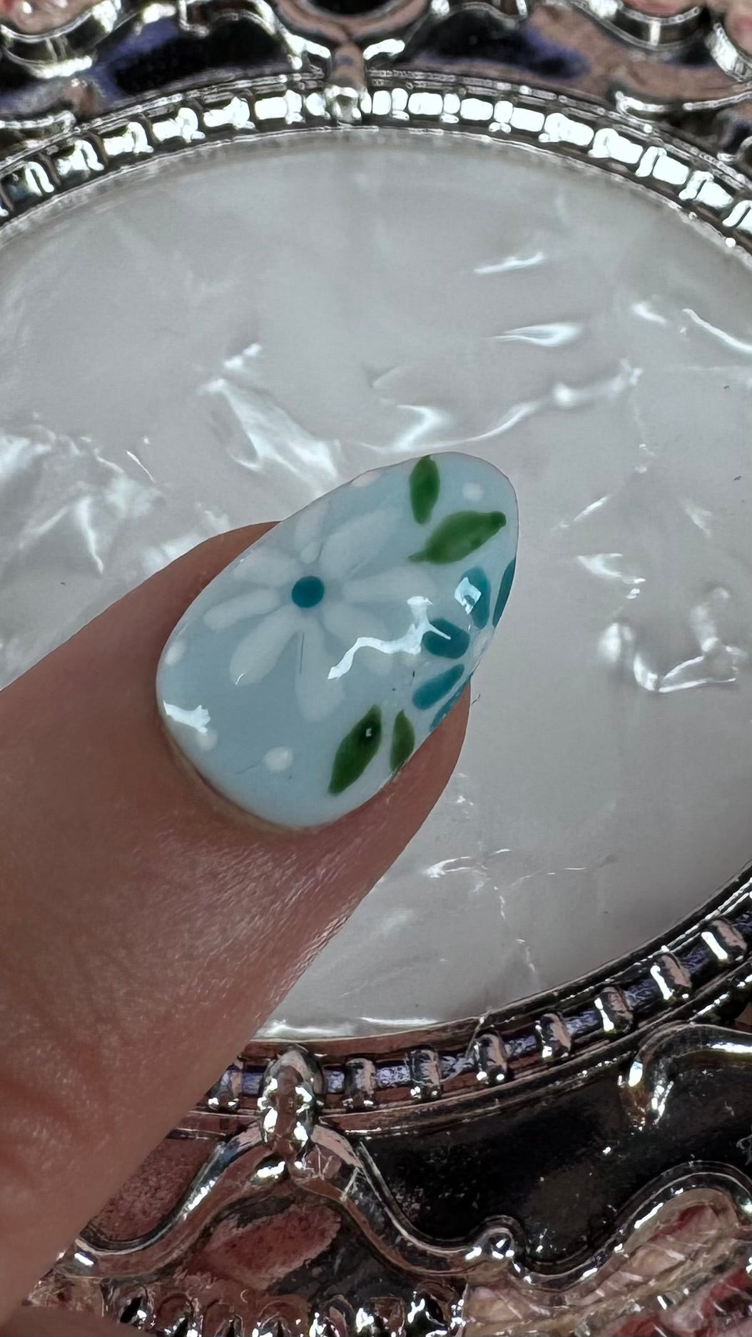 Blue Meadow Bloom Press-On Nails