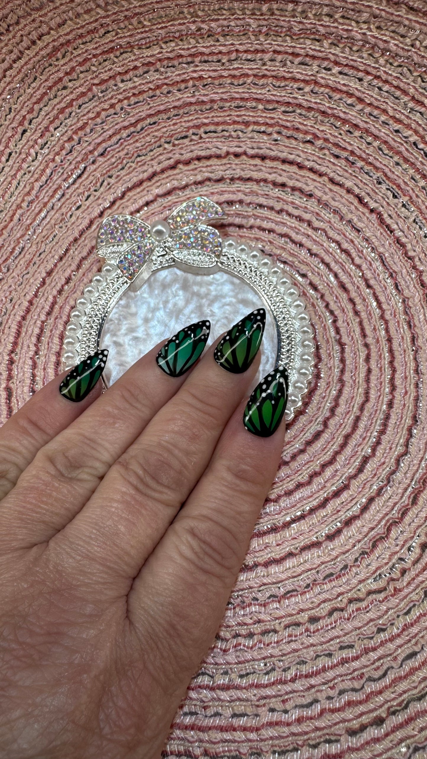 Emerald Midnight Butterfly Press-On Nails