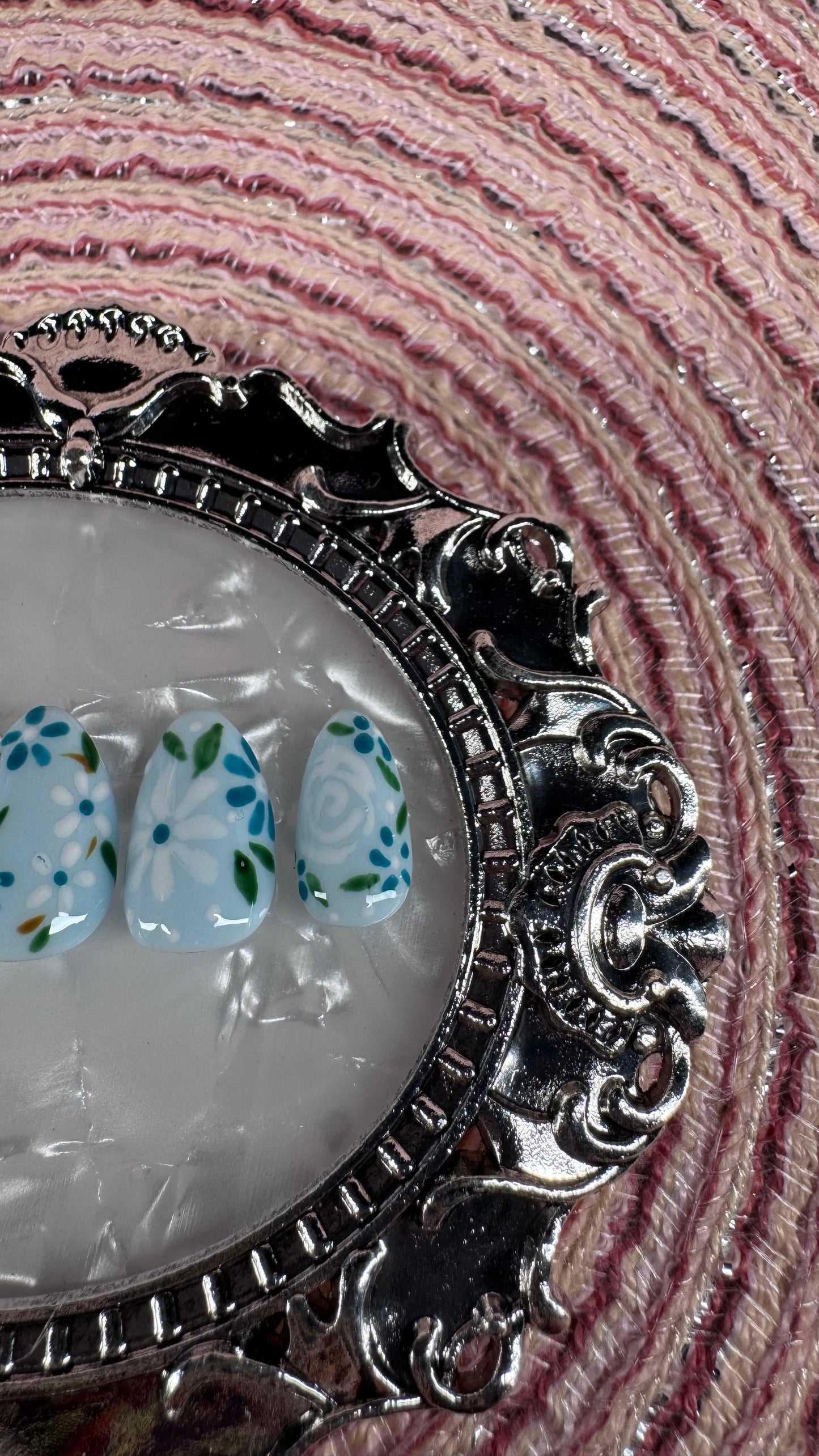 Blue Meadow Bloom Press-On Nails
