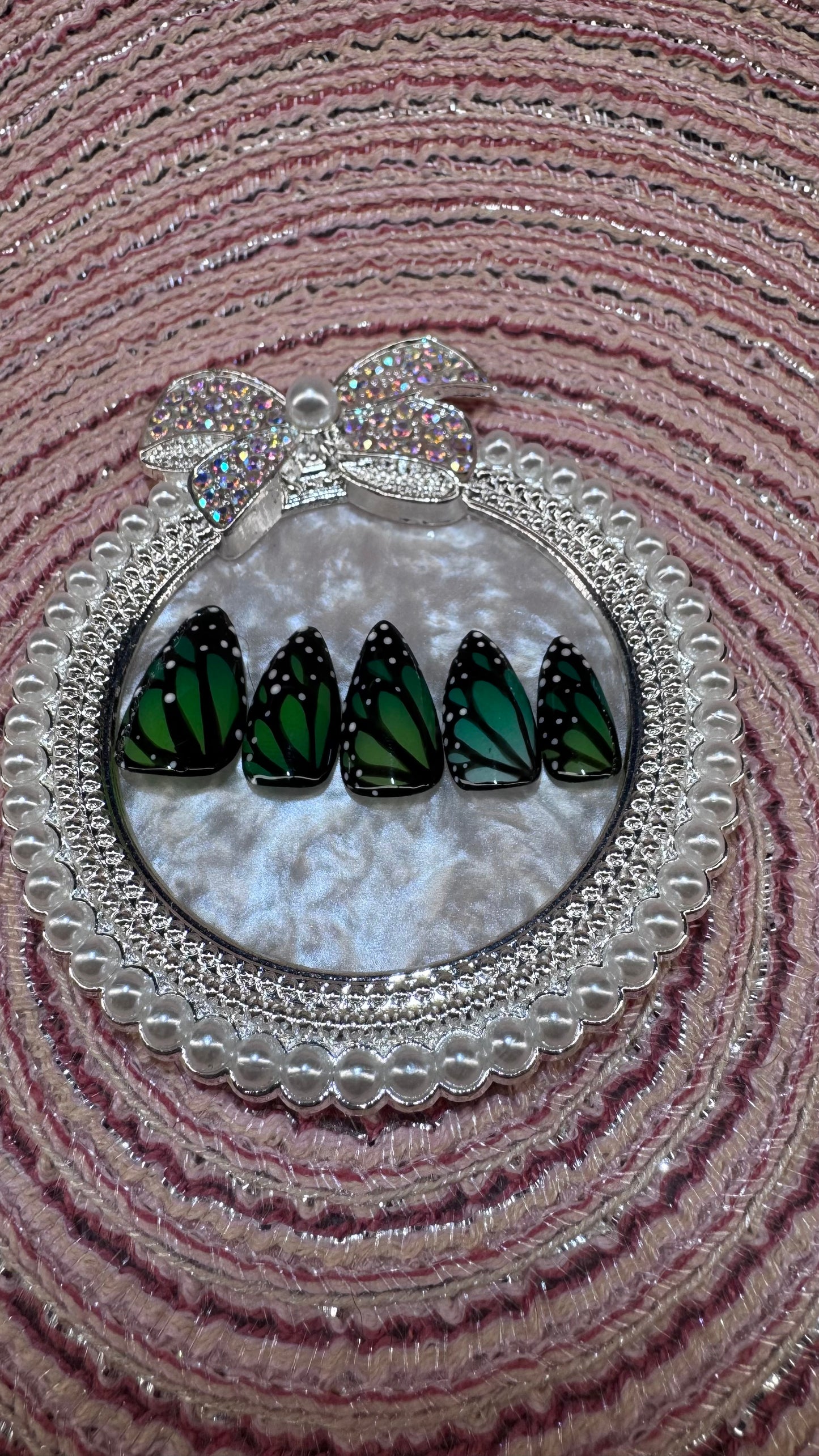Emerald Midnight Butterfly Press-On Nails